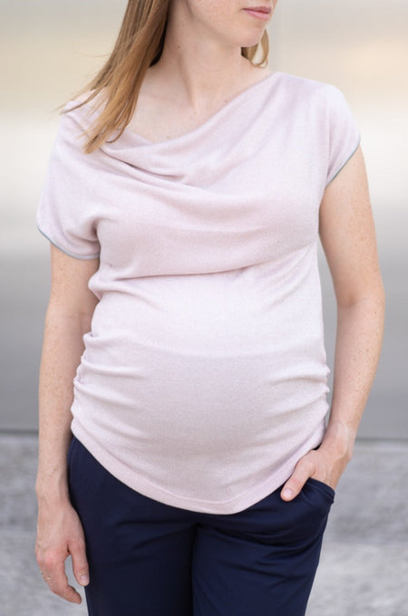 Tunika za dojenje in nosečnost - bele črte 34/36