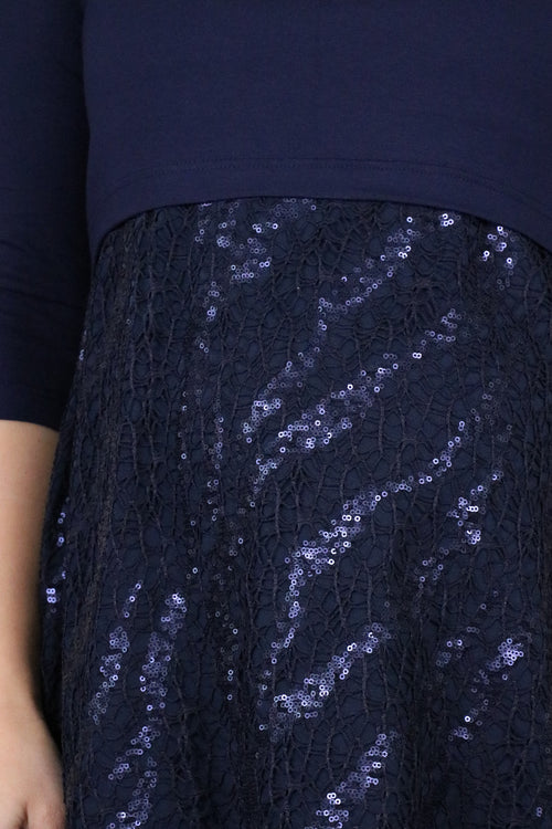 Tunika za dojenje in nosečnost - svetleča temno modra