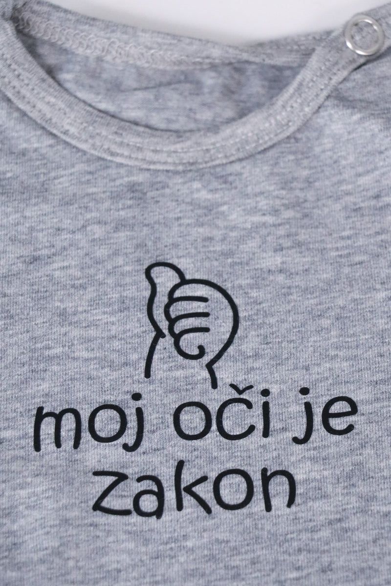 Otroški bodi z napisom "moj oči je zakon" -  kratek rokav - 62